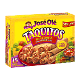 Jose Ole Taquitos beef & cheese in flour tortillas, 15 large 1.5 ounce taquitos Left Picture